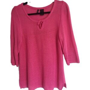 New Directions Sweater Women's Petite PL Pink Longsleeve Top Casual Workwear